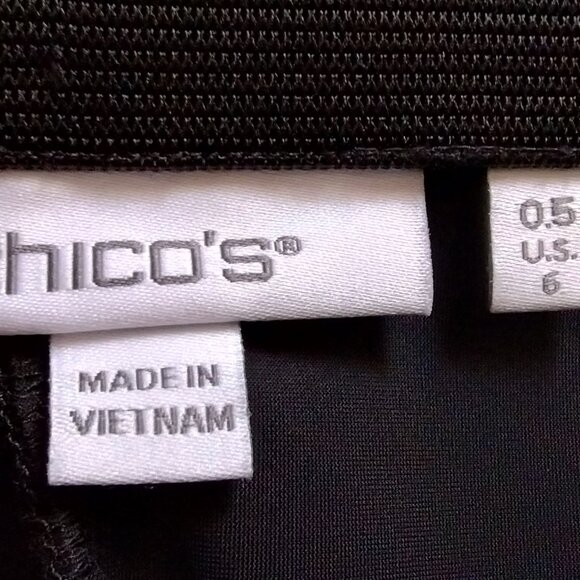 CHICO's Black PONTE Knit LACE TUX STRIPE Legging Sz 0.5 - Picture 7 of 7